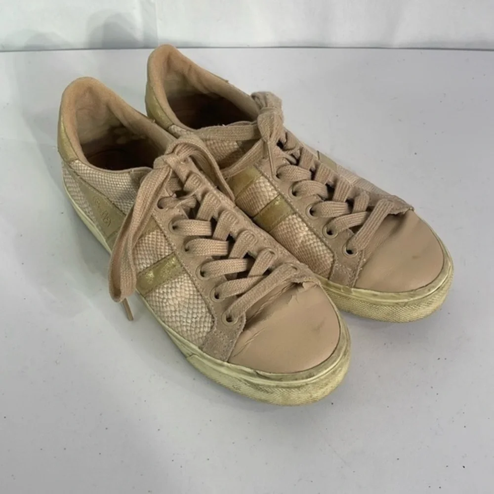 Gola soft, pink, and gold sneakers